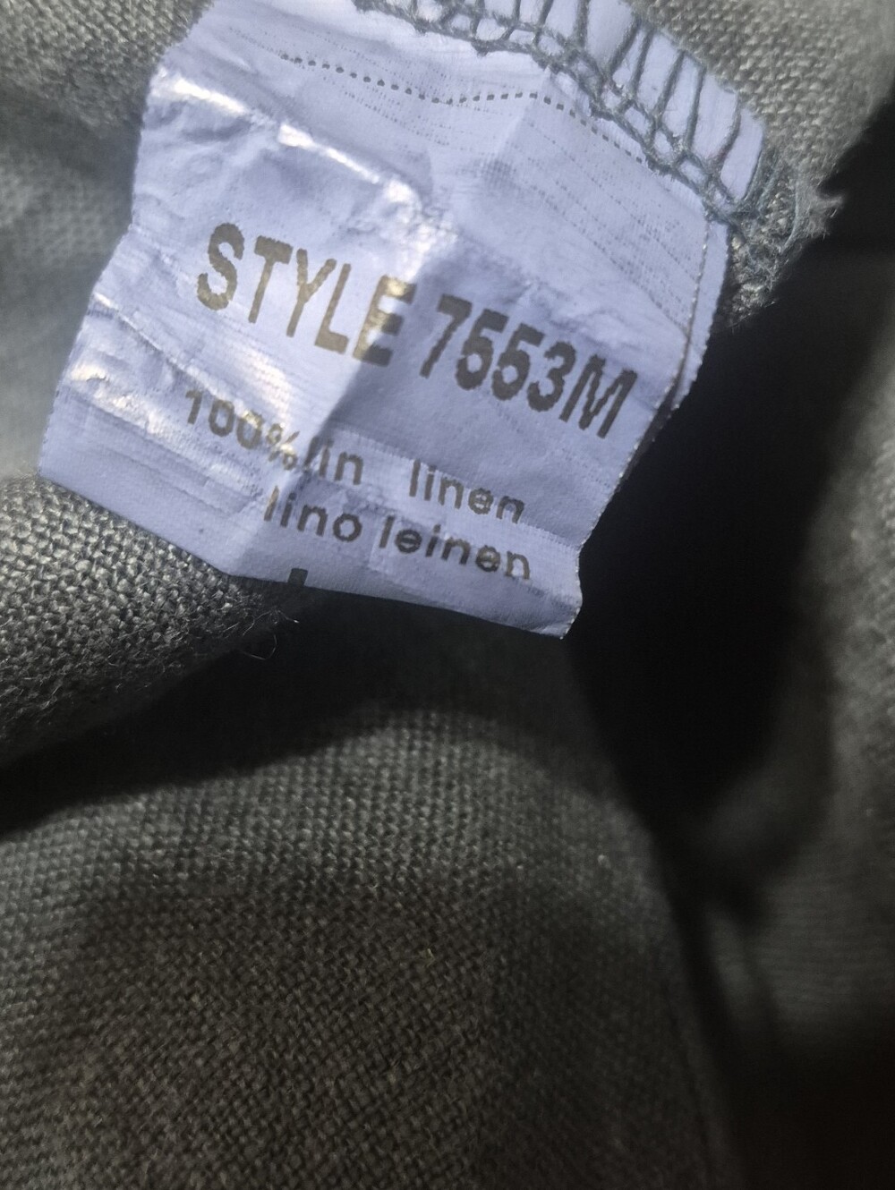 Tempo Paris Made in Italy 100% Linen Sleeveless Lagenlook Tunic Dress L Navy - Picture 7 of 10